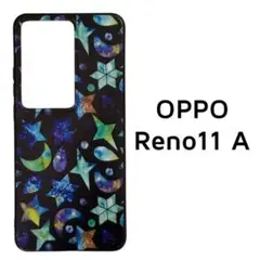 OPPO Reno11A ケース 黒 月星 カバー