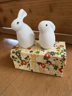 骨董市 粘土 うさぎ ペア 2点セット
