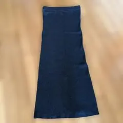 しまむら ダークグレー リブ編み タイトスカート