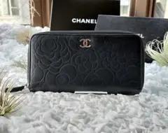 ✨超良品✨ シャネル CHANEL 財布 長財布 カメリア ラウンドファスナー