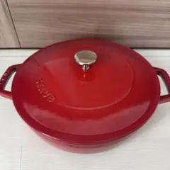 STAUB 鋳鉄 両手鍋 レッド 24㎝