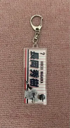 東京ヤクルトスワローズ　プレイヤーズスクエア風キーホルダー長岡秀樹