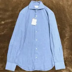 【未使用•タグ付 ✨】FAIRFAX ホリゾンタルカラー 長袖 シャツ ブルーM