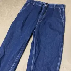【美品】GUペインターデニムパンツ　インディゴ　M