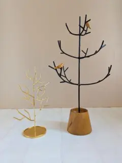ツリー型　アクセサリースタンド　小鳥