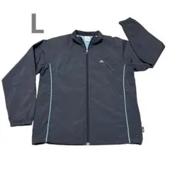 【訳あり特価】adidas ウィンドブレーカー スポーツウェア 黒/水色 L