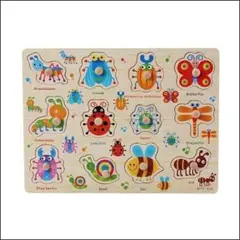 モンテッソーリ木製型はめパズル 虫①