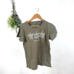 T0823 ディズニー　リトルグリーメン　Tシャツ　美品　L 綿　カーキ 半袖