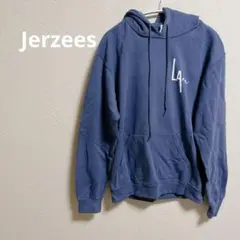Jerzees ネイビー フード付きパーカー S/P