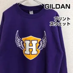ギルダン スウェット デカロゴ 羽 Hマーク セットインスリーブ 裏起毛