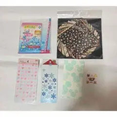 文房具セット 6点 花柄・ミッキー