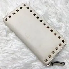 ヴァレンティノ ガラヴァーニ ロックスタッズ ジップウォレット 長財布