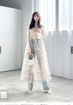 フラワー柄シアーキャミソールワンピース[dk1377]