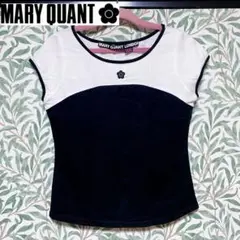 【MARY QUANT】バイカラー 白 × 黒 半袖 Tシャツ サイズM
