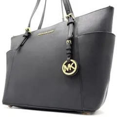 【極美品】マイケルコース ビジネス トートバッグ 肩掛け A4可 レザー 黒