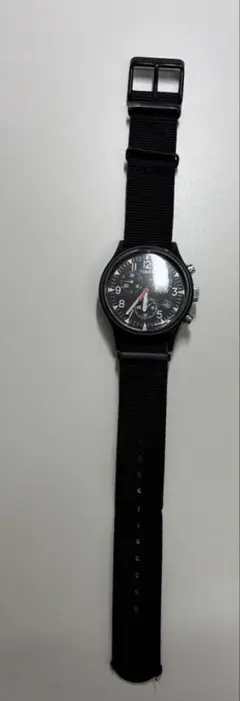 TIMEX クロノグラフ ブラック ナイロンバンド