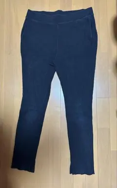 ユニクロ　リブ　パンツ　ストレッチ　XXL ブラック　黒
