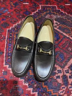 GUCCI グッチレザーホースビットローファー