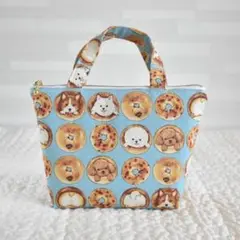 268 保冷保温ポーチ・保冷ポーチ　いぬ×パン柄　ハンドメイド