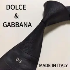 【イタリア製】ドルチェu0026ガッバーナ ネクタイ ブラック 無地 ソリッド DGロゴ