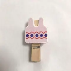 未使用　ウッドクリップ　うさぎ　木製　ウサギ　ピンク　雑貨　事務用品　文房具