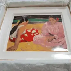 ゴーギャン　浜辺の二人タヒチの女　ヤマカ陶器　美術　置物　飾り物