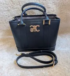アンコキーヌ　ショルダーストラップ付き 2wayバッグ　ブラック