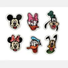 新品　6枚セット　ディズニー　Disney　刺繍アイロンワッペン　アップリケ
