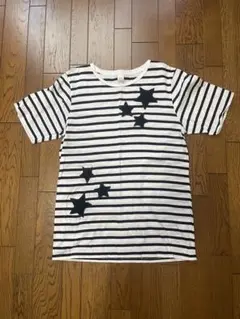 ストライプ柄 星モチーフ 半袖Tシャツ