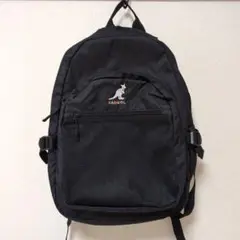 KANGOL ブラックリュック メッシュポケット付き