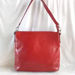 HIROFU ヒロフ ワンショルダーバッグ トート シンプル レザー 赤