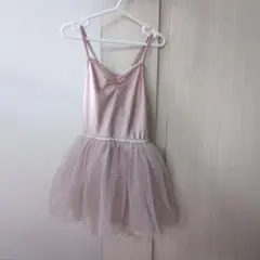 H＆М　キッズ　レオタード　バレエ　美品　くすみピンク　122/128