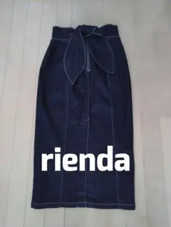 【美品】rienda バックリボンデニムスカート