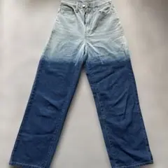 グラデーションデザイン ワイドレッグジーンズ S