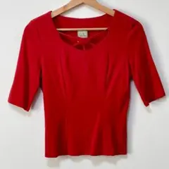 【美品】シビラ Sybilla コットン100％ カットソー 赤 Lサイズ