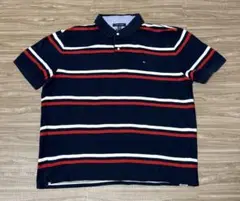 Tommy Hilfiger ボーダー ポロシャツ 2XL ビックシルエット