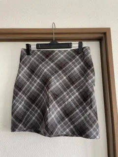 チェック柄タイトスカート グレー系