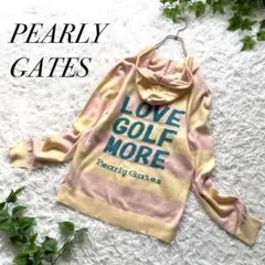 パーリーゲイツ パーカー ニット ボーダー プリント 刺繍ロゴ レディース