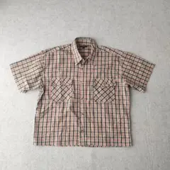 old unknown チェック柄 短丈 シャツ ボックスシルエット　l