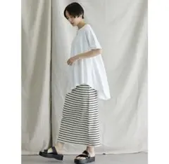 新品 タグ付き AMERICAN HOLIC リブボーダーカットタイトスカート