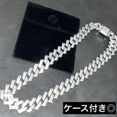 ネックレス　高級感　マイアミキューバンチェーンネックレス　シルバー　ケース付き