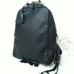 【極美品】アニエスベー リュック シボ革 ミニ エンボスロゴ ブラック