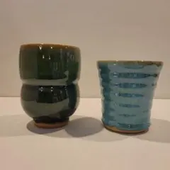 小樽窯　陶器皿2枚セット　アイヌ　小樽焼　民藝　北海道　骨董　昭和レトロ　民芸品 小樽窯 陶器皿2枚セット アイヌ 小樽焼 民藝 北海道 骨董 昭和