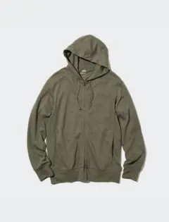 UNIQLO エアリズムUVカット フルジップパーカ　 L 長袖　オリーブ
