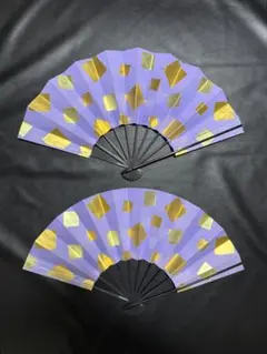 扇子　30.5cm 2本組 金色紙　舞扇子　舞踊　大衆演劇　着物　和装　小物