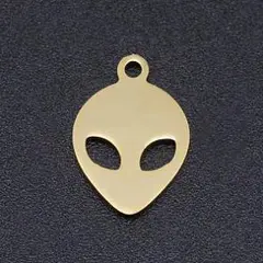 金色・UFOグレイ宇宙人ペンダントネックレス・エイリアン未知との遭遇・地下基地