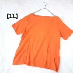 TALBOTS ストレッチTシャツ 【LL相当】 オレンジ　ボートネック