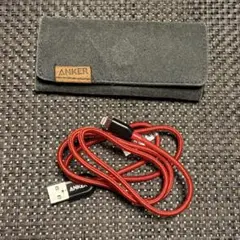 ANKER 赤 充電ケーブル　ライティング　ケース付き