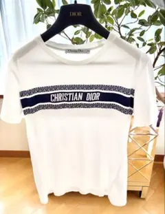 美品 クリスチャンディオール Tシャツ シグネチャーバンドロゴ