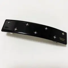 ヘアバレッタ　ヘアアクセサリー　ラインストーン ブラック